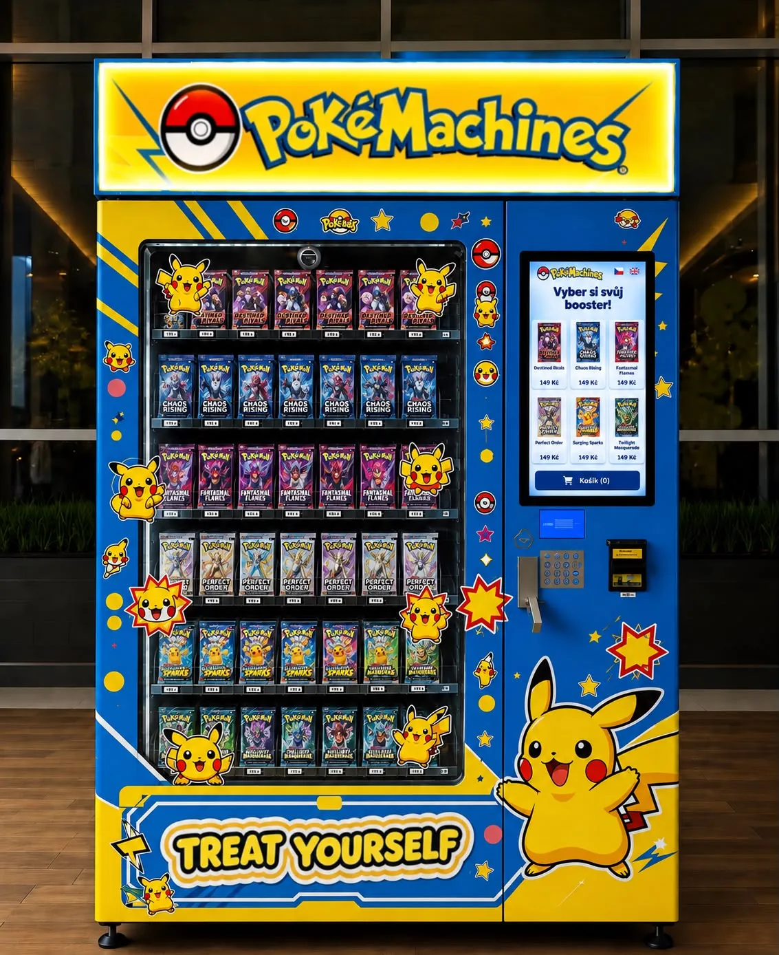 Design concept rendering of a trading card vending machine